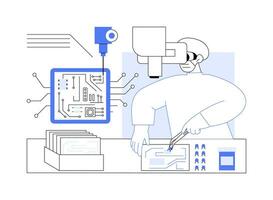 PCB assembling abstract concept vector illustration.