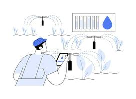 Irrigation monitoring abstract concept vector illustration.