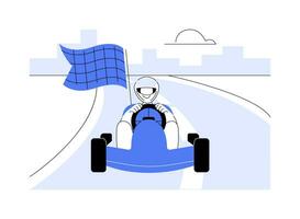 Kart racing abstract concept vector illustration.