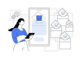 Blockchain voting mechanism isolated cartoon vector illustrations.