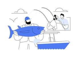 recreativo agua salada pescar resumen concepto vector ilustración.