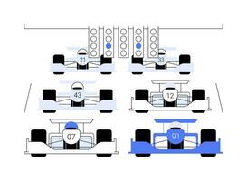 Starting line abstract concept vector illustration.