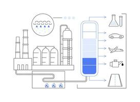 Crude oil distillation abstract concept vector illustration.