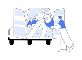 refrigerador coche para Envío carne resumen concepto vector ilustración.