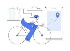 Smart bike navigation isolated cartoon vector illustrations.