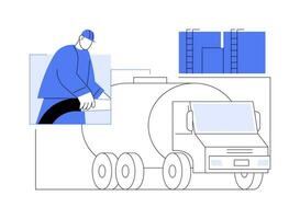 tanque camión resumen concepto vector ilustración.