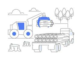 Timber transportation abstract concept vector illustration.