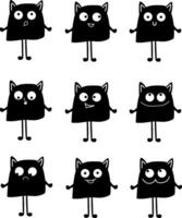 Cats set with different emotions vector