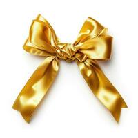 AI generated golden satin simple bow isolated photo