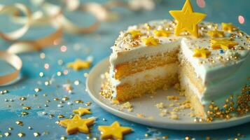 AI generated one of the stars on the birthday cake photo