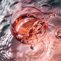 AI generated rose blush logo red wine drink brand photo