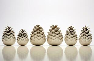 AI generated these pine cones are placed in row photo