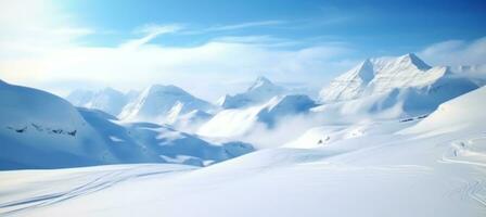 AI generated panoramic winter  landscape. photo