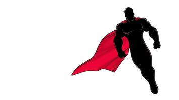 Superhero Flying on White Silhouette video