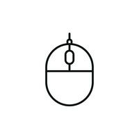 Computer mouse line icon isolated on white background vector