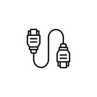 Hdmi line icon isolated on white background vector