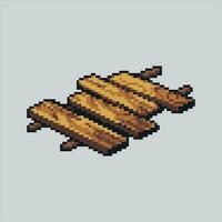 Pixel art illustration Wooden Path. Pixelated Wooden. Wooden Footpath pixelated for the pixel art game and icon for website and video game. old school retro. vector