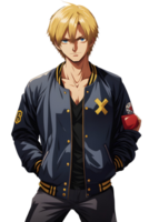 AI generated Male Anime Characters PNG Transparent Background