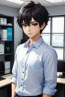 AI generated Male Anime Characters, Anime Boy Illustration Ai Generative photo