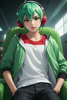 AI generated Male Anime Characters, Anime Boy Illustration Ai Generative photo