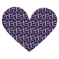 Abstract heart shape with textured interweaving of neon luminous elements in trendy dark violet hues vector