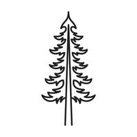 Set of Different Trees in Monoline Design Logo vector