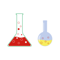 conique ballon icône, chimique tester tube Icônes, laboratoire icône. illustration, plat conception. png