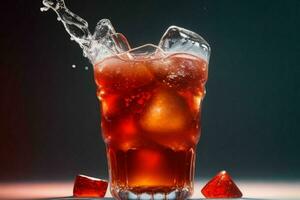 AI generated iced tea with ice cubes. Pro Photo