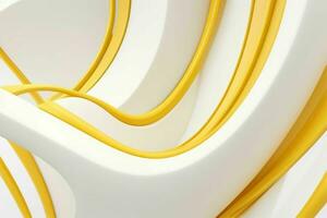 AI generated 3d rendering luxury white and yellow abstract background. Pro Photo