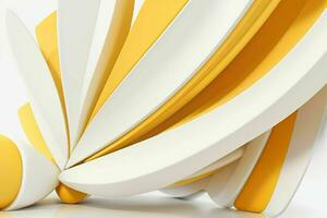 AI generated 3d rendering luxury white and yellow abstract background. Pro Photo