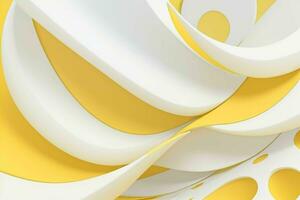 AI generated 3d rendering luxury white and yellow abstract background. Pro Photo