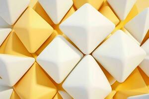 AI generated 3d rendering luxury white and yellow abstract background. Pro Photo