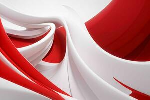 AI generated 3d rendering luxury white and red abstract background. Pro Photo