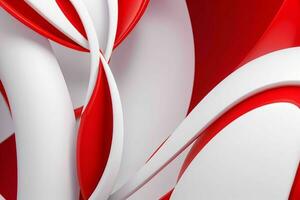 AI generated 3d rendering luxury white and red abstract background. Pro Photo