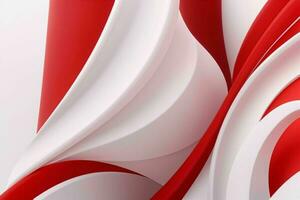 AI generated 3d rendering luxury white and red abstract background. Pro Photo