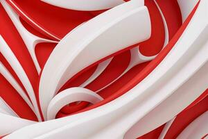 AI generated 3d rendering luxury white and red abstract background. Pro Photo