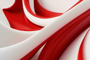 AI generated 3d rendering luxury white and red abstract background. Pro Photo