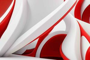 AI generated 3d rendering luxury white and red abstract background. Pro Photo