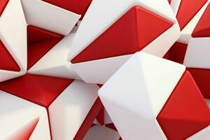 AI generated 3d rendering luxury white and red abstract background. Pro Photo