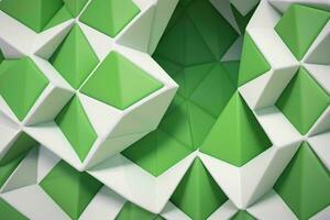 AI generated 3d rendering luxury green and white abstract background. Pro Photo