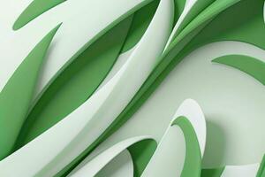 AI generated 3d rendering luxury green and white abstract background. Pro Photo