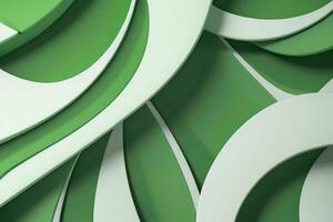 AI generated 3d rendering luxury green and white abstract background. Pro Photo