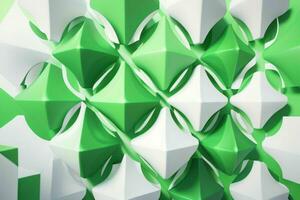 AI generated 3d rendering luxury green and white abstract background. Pro Photo