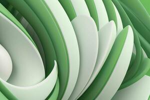 AI generated 3d rendering luxury green and white abstract background. Pro Photo