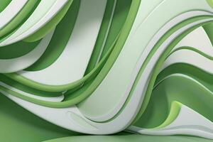 AI generated 3d rendering luxury green and white abstract background. Pro Photo