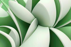 AI generated 3d rendering luxury green and white abstract background. Pro Photo