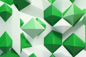 AI generated 3d rendering luxury green and white abstract background. Pro Photo