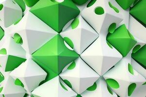 AI generated 3d rendering luxury green and white abstract background. Pro Photo