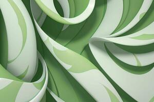 AI generated 3d rendering luxury green and white abstract background. Pro Photo