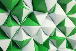 AI generated 3d rendering luxury green and white abstract background. Pro Photo